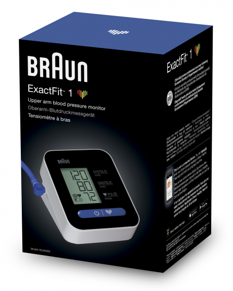 Braun ExactFit™ 1 BUA5000V1 Oberarm-Blutdruckmessgerät für Zuhause mit Universal-Manschette