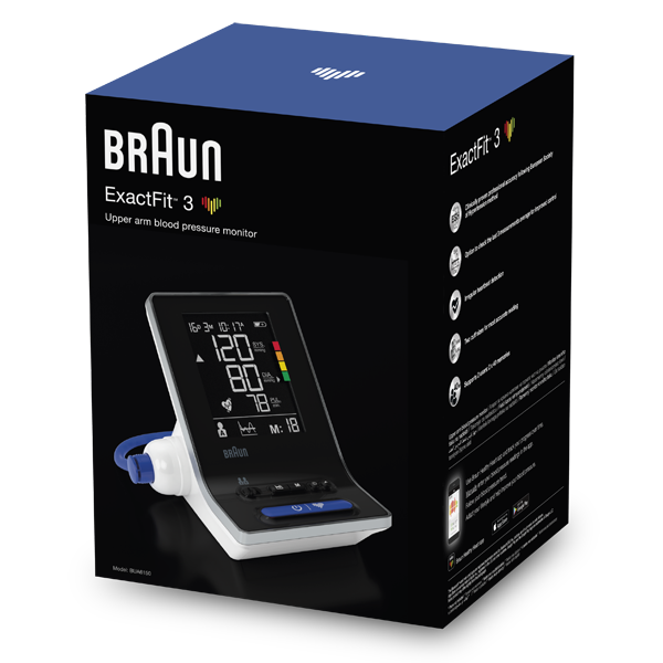 Braun ExactFit™ 3 Oberarm-Blutdruckmessgerät für Zuhause mit zwei Manschettengrößen